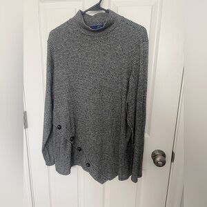 Apt. 9 Black and White Turtleneck Sweater